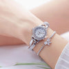 BS Bee Sister FA1531  Butterfly Cross Full Diamond Ladies Watch Bracelet Watches(Silver)
