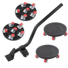 5 In 1 Universal Wheel Heavy Object Moving Tool, Model:  Black Round Aggravator