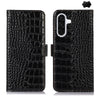 For Samsung Galaxy A36 Crocodile Top Layer Cowhide Leather Phone Case(Black)