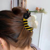 Cartoon Animals Hair Clip Cute Bee Hair Accessories Textured Acetate Hair Shark Clip Headdress(Yellow)