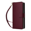 For Samsung Galaxy S22 Ultra 5G Nine-card Slots Zipper Wallet Bag Leather Phone Case(Wine Red)