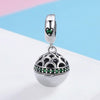 S925 Sterling Silver Love Surprise Pendant DIY Bracelet Necklace Accessories(Dark Green)