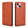 For iPhone 15 Plus Magnetic Vertical Flip Leather Phone Case(Brown)