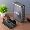YMX-320W GaN 320W USB x 4, USB-C / Type-C x 4 Fast Charger, Plug Type:EU Plug(Grey)