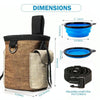 Dog Treat Training Pouch with Bowl | Oxford Canvas | Adjustable Belt