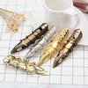 Vintage Punk Silver Cool Pointed Long Joint Ring(Gold)