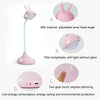 Rabbit Touch Desk Lamp USB Charging Eye Protection Creative Student Reading Bedroom Folding Bedside Light(White)