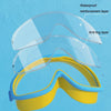 Large Frame Waterproof and Anti-fog HD Transparent Children Swimming Goggles(Blue White)