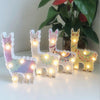 LED Painted Lantern Alpaca Night Light Holiday Decoration Room Posing Style Light(White Tongue)