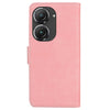 For Asus Zenfone 9 Skin Feel Pure Color Flip Leather Phone Case(Pink)