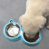 Pink Stainless Steel Double Pet Bowl for Cats & Dogs