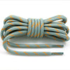 2 Pairs Round High Density Weaving Shoe Laces Outdoor Hiking Slip Rope Sneakers Boot Shoelace, Length:120cm(Light Gray-Orange)