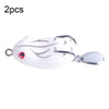 2 PCS HENGJIA Lure Sequins Double Hook Thunder Frog, Specification: 4.2cm 8g(White Black Stripes)