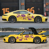 2 PCS/Set D-545 Rose Pattern Car Modified Decorative Sticker(Purple)