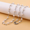 Mask Anti-Lost Lanyard Pearl Sweater Chain Multi-Purpose Mask Lanyard Glasses Chain(Silver)