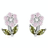 S925 Sterling Silver Flower Ear Stud Women Earrings(Pink)