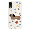 For iPhone XR Skin Feeling Jelly TPU Hybrid PC Phone Case(Brown Puppy White)