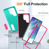 For Samsung Galaxy S25 Ultra 5G Rugged PC Hybrid Silicone Phone Case with Holder(Light Green+Rose Red)