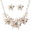 Crystal Enamel Flower Jewelry Sets For Women(White)