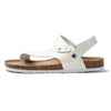 Men Summer Cork Flip Flops Beach Couple Leather Sandals, Size: 36(White)