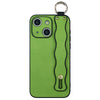 For iPhone 14 Plus Wavy Wristband Bracket TPU Phone Case(Green)