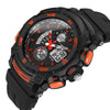 SANDA 775 Watch Male Electronic Watch Adult Middle School Students Youth Multi Functional Sports Water Proof Trend Double Watch(Orange)