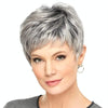 Wig-335 Mixed Silver Gray Ladies Short Straight Hair Wig High Temperature Silk Chemical Fiber Headgear
