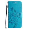For Samsung Galaxy A36 5G Butterfly Flower Pattern Flip Leather Phone Case(Blue)