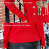 XXL Christmas Women Knitwear Deer Embroidery Cute Knit Sweater(Deer Red)