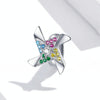S925 Sterling Silver Colorful Little Windmill Beads DIY Bracelet Necklace Accessories