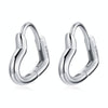S925 Sterling Silver Heart-shaped Hollow Ear Stud Women Earrings(Silver)