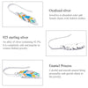 S925 Sterling Silver Colorful Feather Ear Hook Women Earrings
