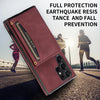 For Samsung Galaxy S22 Ultra Three-fold Leather Phone Case with Card Slot & Wallet & Holder(Wine Red)