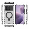 For Redmi K70 5G Grating Holder Shockproof Phone Case(Transparent)