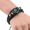 European and American Hand-knitted Beaded Retro DIY Bracelet Libra Constellation Leather Punk Fashion Bracelet