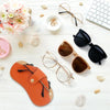 Portable Anti-Scratch And Wear-Resistant PU Leather Eyeglasses Bag Sunglasses Storage Case, Style: Neck Strap+Handle Model Orange