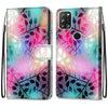 For Alcatel 3X 2020 Coloured Drawing Cross Texture Horizontal Flip PU Leather Case with Holder & Card Slots & Wallet & Lanyard(Translucent Glass)
