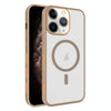 For iPhone 11 Pro Frosted Translucent Side Ice Fog Cooling MagSafe Phone Case(Khaki)