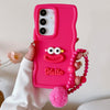 For Samsung Galaxy A13 4G / 5G / A04s Cartoon Sausage Mouth TPU Phone Case with Bead Chain(Red)