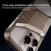 For iPhone 15 Pro Max Aluminum Alloy Solid Wood Frameless Hollow Metal Phone Case(Dark Grey)