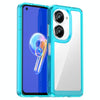 For Asus ZenFone 9 Colorful Series Acrylic + TPU Phone Case(Transparent Blue)