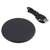 10W QI Plaid Pattern Round Plastic Wireless Charger (Black)