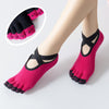 Professional Yoga Socks Non-Slip Five-Finger Split Toe Strap Ballet Dance Cotton Socks, Size: One Size(Rose Red)