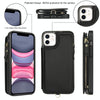 For iPhone 11 Pro Max Double Flap Zipper RFID Leather Phone Case with Short Lanyard(Black)
