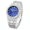 CAGARNY 6885 Octagonal Dial Quartz Dual Movement Watch Men Stainless Steel Strap Watch(Silver Shell Blue Dial)