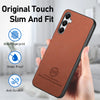 For Samsung Galaxy A24 Twill Fabric Leather Skin Back Phone Case(Brown)