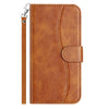 For Samsung Galaxy S23+ 5G Dual-Folded S-shape Leather Phone Case(Brown)