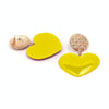 Peach Heart Earrings Retro Series Acrylic Stud Earrings for Women(Yellow)