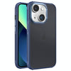 For iPhone 13 Hardware Side Cooling Skin Feel Frosted Metal Lens Frame Phone Case(Blue)