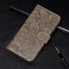 For Xiaomi Redmi K70 Lace Flower Embossing Flip Leather Phone Case(Grey)